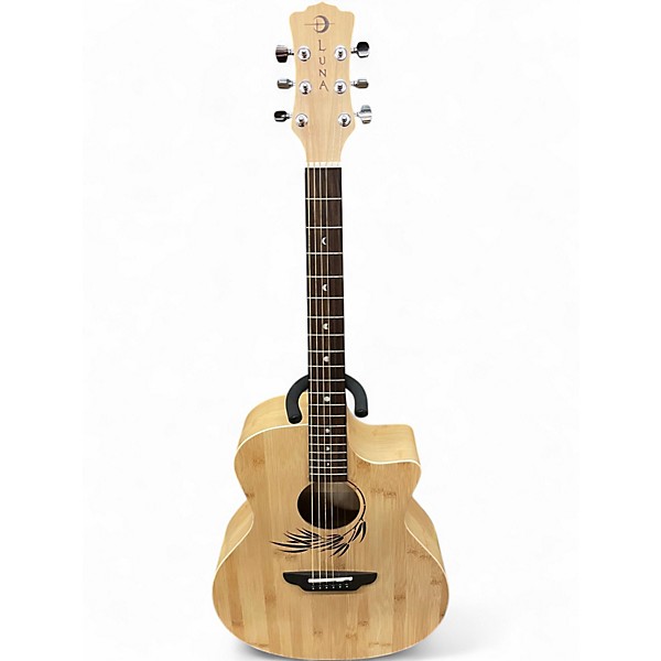 Used Luna WOODLAND BAMBOO GAE NATURAL Acoustic Electric Guitar
