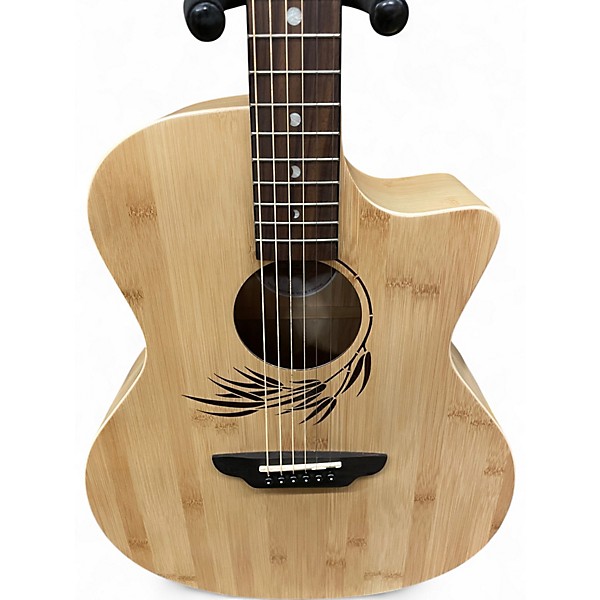 Used Luna WOODLAND BAMBOO GAE NATURAL Acoustic Electric Guitar
