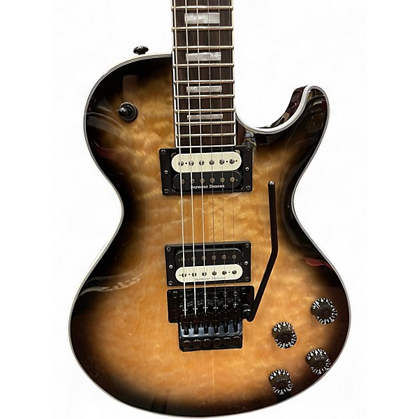 Used Dean Thoroughbred Select Floyd Quilted Maple Natural Black Burst Solid Body Electric Guitar
