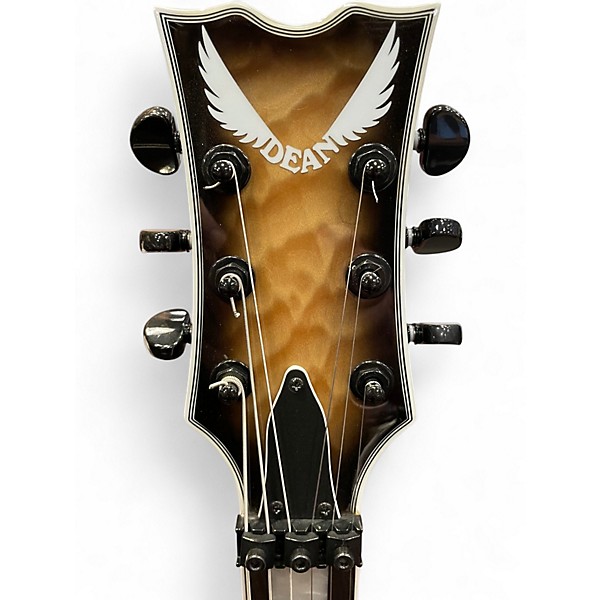 Used Dean Thoroughbred Select Floyd Quilted Maple Natural Black Burst Solid Body Electric Guitar