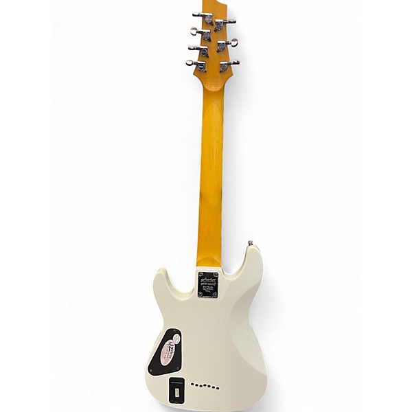Used Schecter Guitar Research Demon 7 String White Solid Body Electric Guitar