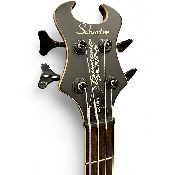 Used Schecter Guitar Research DIAMOND SCORPION BLACK Electric Bass Guitar