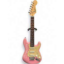Used Squier Hello Kitty Stratocaster SSS Pink Solid Body Electric Guitar