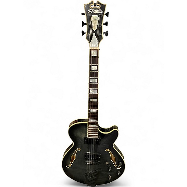 Used D'Angelico EX-SS Trans Black Hollow Body Electric Guitar
