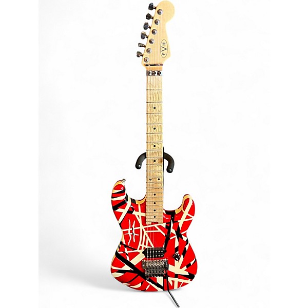 Used EVH Striped Series Red with Black Stripes Solid Body Electric Guitar