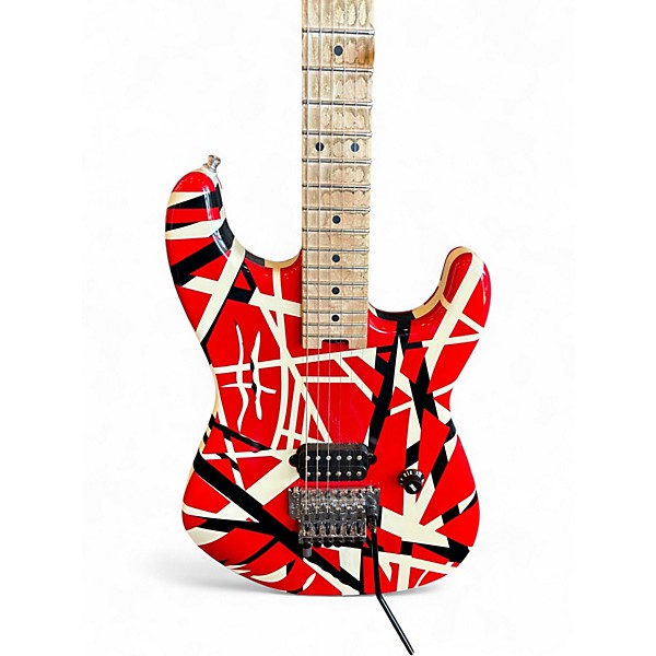 Used EVH Striped Series Red with Black Stripes Solid Body Electric Guitar