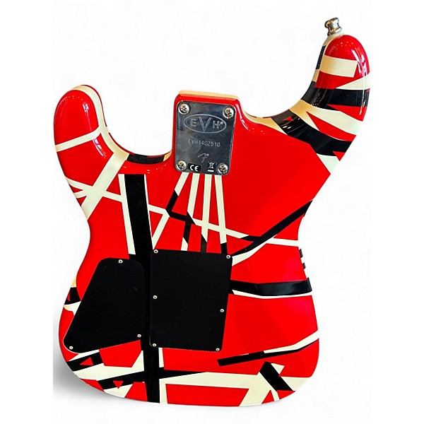 Used EVH Striped Series Red with Black Stripes Solid Body Electric Guitar
