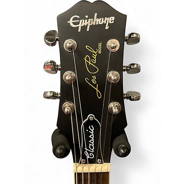 Used Epiphone Les Paul Classic Black and Ivory Solid Body Electric Guitar
