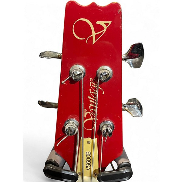 Used Vantage VS600B Candy Apple Red Electric Bass Guitar