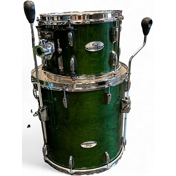 Used Pearl 3 Piece professional series Trans Green Drum Kit