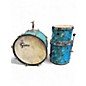 Used Gretsch Drums 3 Piece USA 50TH ANNIVERSARY AQUA SATIN FLAME Drum Kit thumbnail