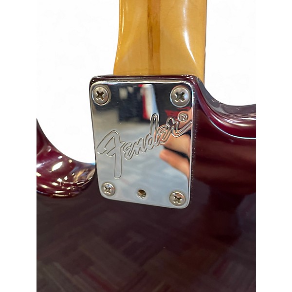 Used 1993 Fender Standard Stratocaster Plus Wine Red Solid Body Electric Guitar