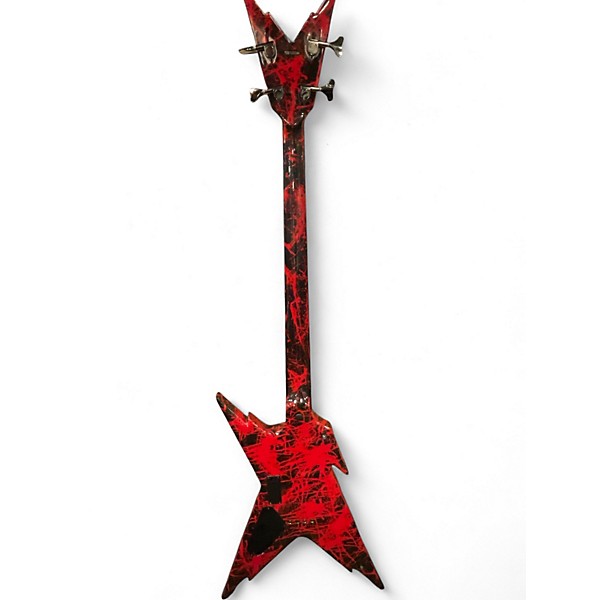 Used Dean Dime RazorBack Red and Black Electric Bass Guitar