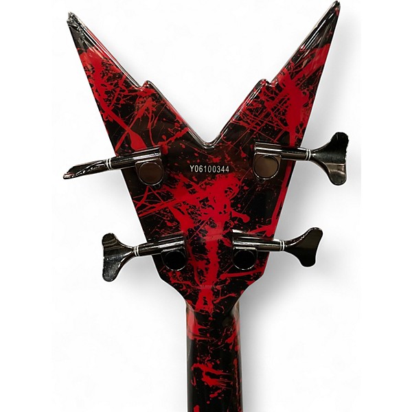 Used Dean Dime RazorBack Red and Black Electric Bass Guitar