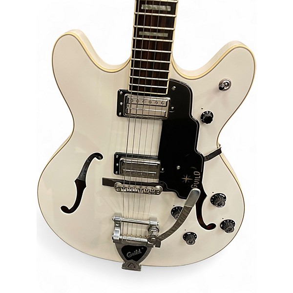 Used Guild Starfire V White Hollow Body Electric Guitar