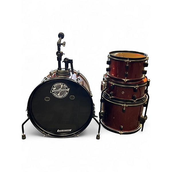 Used Ludwig 4 Piece QUEST LOVE POCKET KIT Red Drum Kit