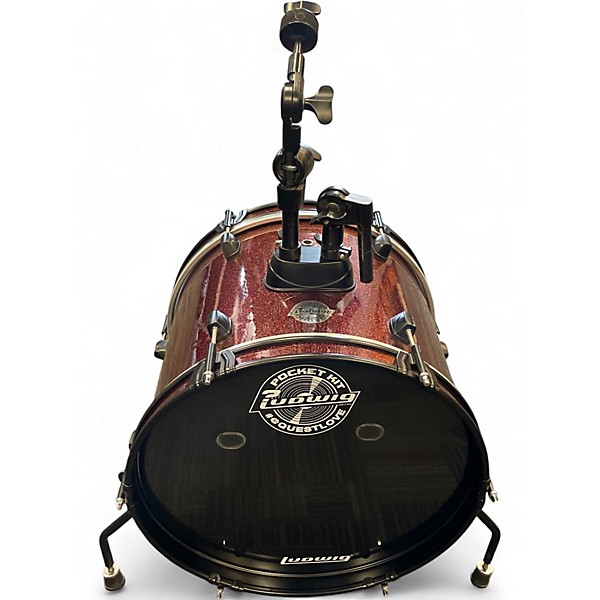 Used Ludwig 4 Piece QUEST LOVE POCKET KIT Red Drum Kit
