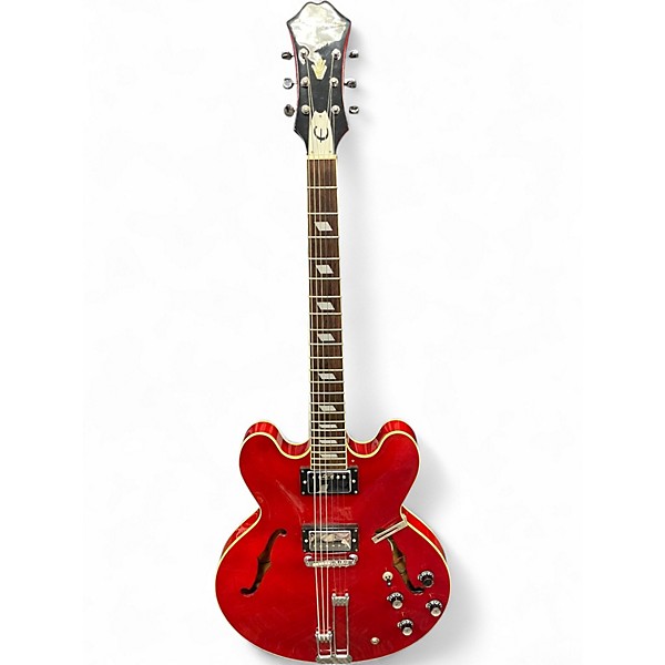 Used 1996 Epiphone riviera Cherry Hollow Body Electric Guitar