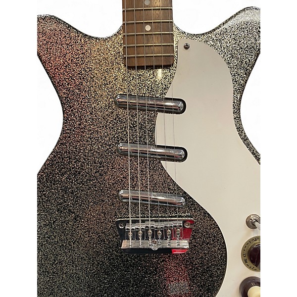 Used Danelectro DC3 Silver Sparkle Solid Body Electric Guitar