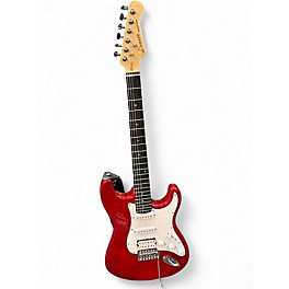 Used 2020s Donner STANDARD SERIES STRAT Candy Apple Red Metallic Solid Body Electric Guitar