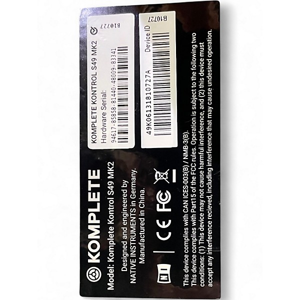 Used Native Instruments Komplete Kontrol S49 MIDI Controller