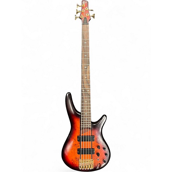 Used Ibanez SR805 5 String 2 Color Sunburst Electric Bass Guitar