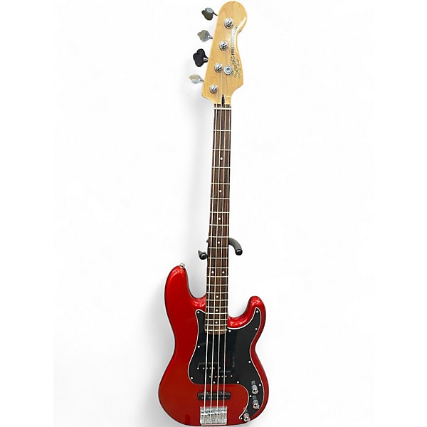 Used Squier Standard Series PJ Candy Apple Red Electric Bass Guitar