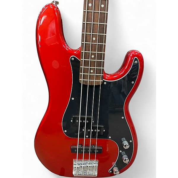 Used Squier Standard Series PJ Candy Apple Red Electric Bass Guitar