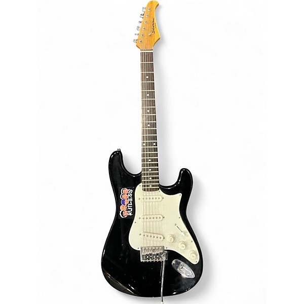 Used Silvertone SS-11 Black Solid Body Electric Guitar