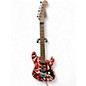 Used EVH Striped Series Frankie Red with Black and White Stripes Solid Body Electric Guitar thumbnail