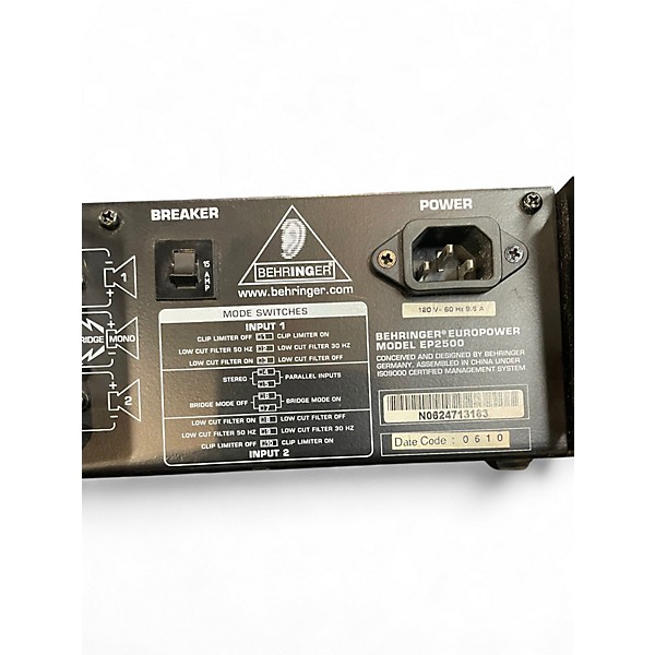 Used Behringer EUROPOWER EP2500 Power Amp