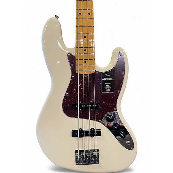 Used Fender American Professional II Jazz Bass Olympic White Electric Bass Guitar