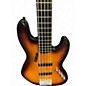 Used Squier Deluxe Jazz Bass Active V 5 String 2 Color Sunburst Electric Bass Guitar