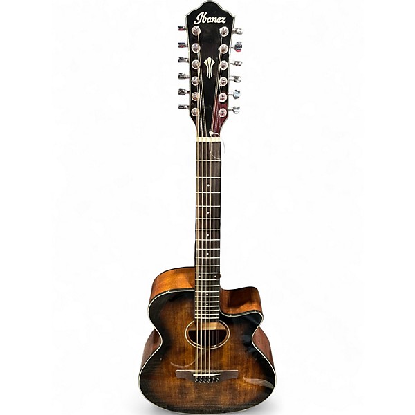 Used Ibanez AEG5012 Dark Violin Butst 12 String Acoustic Electric Guitar