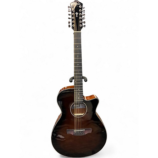 Used Ibanez AEG5012-DVH DARK VIOLIN SUNBURST 12 String Acoustic Electric Guitar