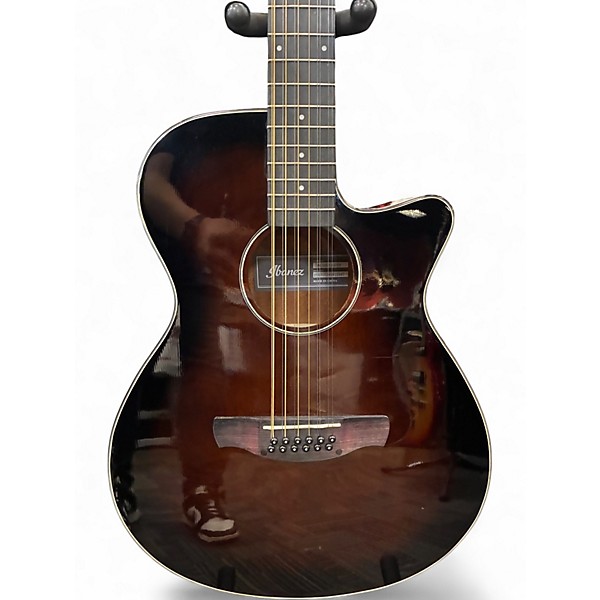 Used Ibanez AEG5012-DVH DARK VIOLIN SUNBURST 12 String Acoustic Electric Guitar