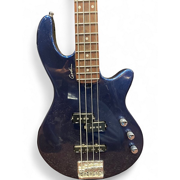 Used Godin FREEWAY 4 Blue Electric Bass Guitar