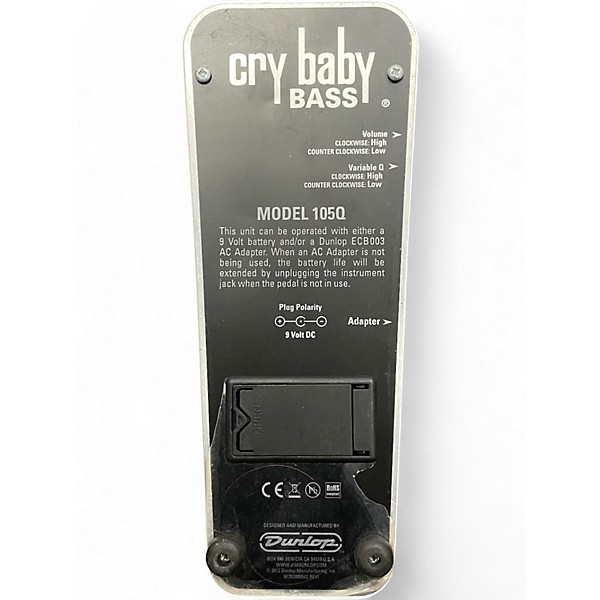 Used Dunlop 105Q Cry Baby Bass Wah Bass Effect Pedal
