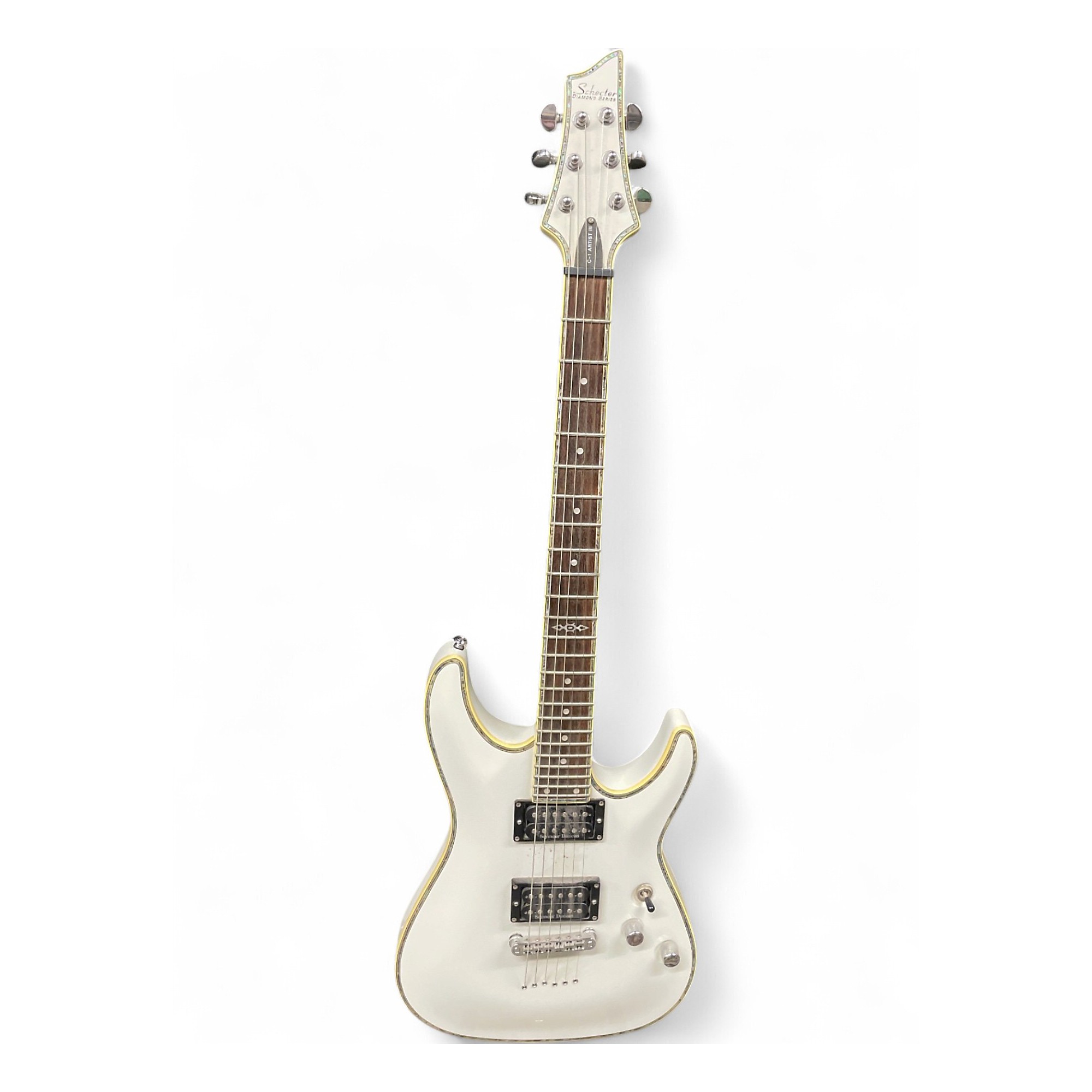 Used Schecter Guitar Research C1 ARTIST III White Solid Body