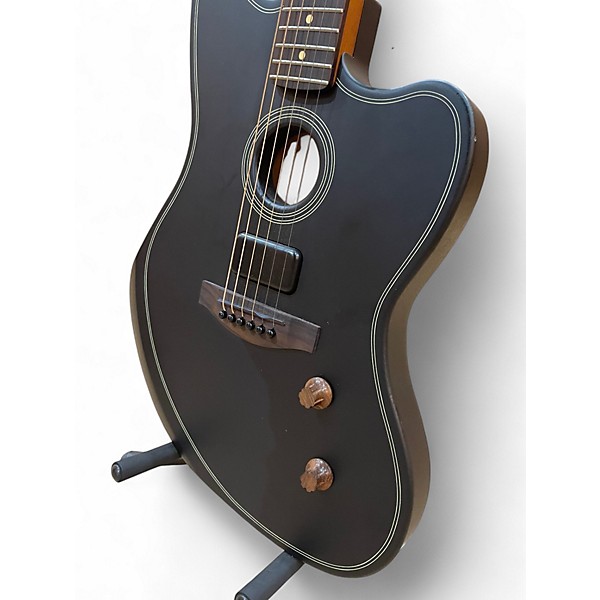 Used Fender ACOUSTASONIC JAZZMASTER Black Acoustic Electric Guitar