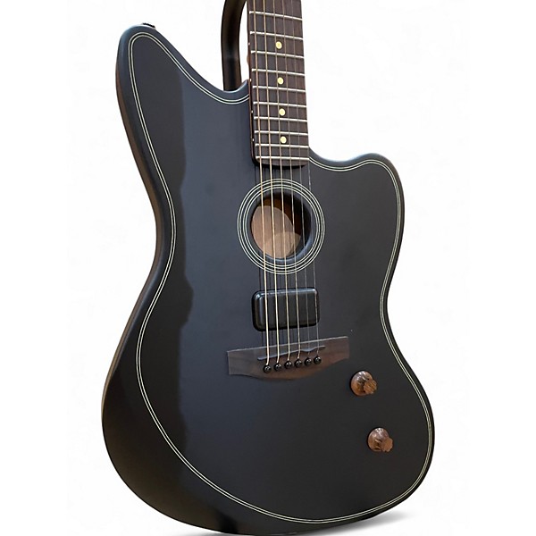 Used Fender ACOUSTASONIC JAZZMASTER Black Acoustic Electric Guitar