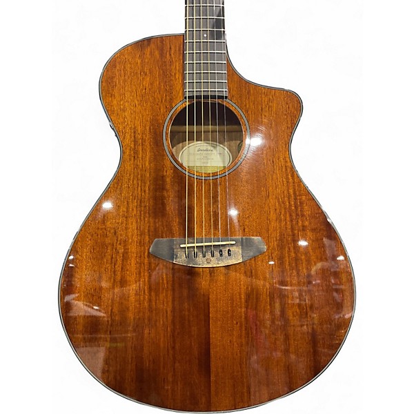 Used Breedlove Discovery Concert Cutaway Brown Acoustic Electric Guitar