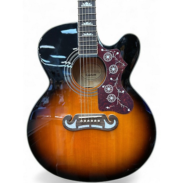 Used Epiphone EJ200SCE 2 Color Sunburst Acoustic Electric Guitar