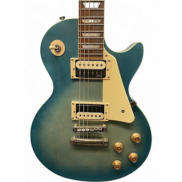 Used 2023 Epiphone Les Paul Traditional Pro IV Worn Pacific Blue Solid Body Electric Guitar