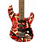 Used EVH Striped Series Frankie White Stripes Relic Solid Body Electric Guitar