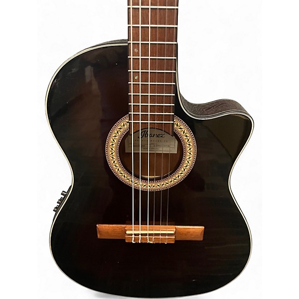 Used Ibanez GA35TCE Dark Violin Burst Classical Acoustic Electric Guitar