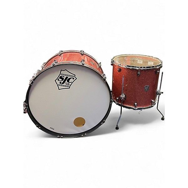 Used SJC Drums 5 Piece Custom pink sparkle Drum Kit