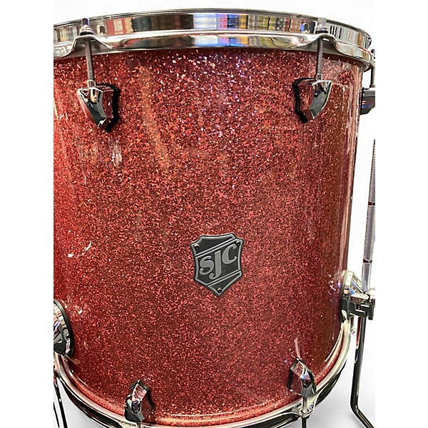 Used SJC Drums 5 Piece Custom pink sparkle Drum Kit