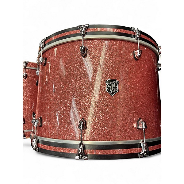Used SJC Drums 5 Piece Custom pink sparkle Drum Kit