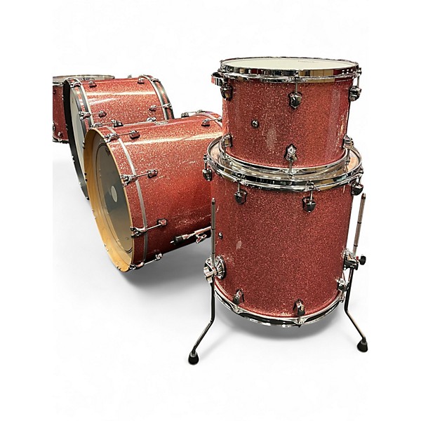 Used SJC Drums 5 Piece Custom pink sparkle Drum Kit